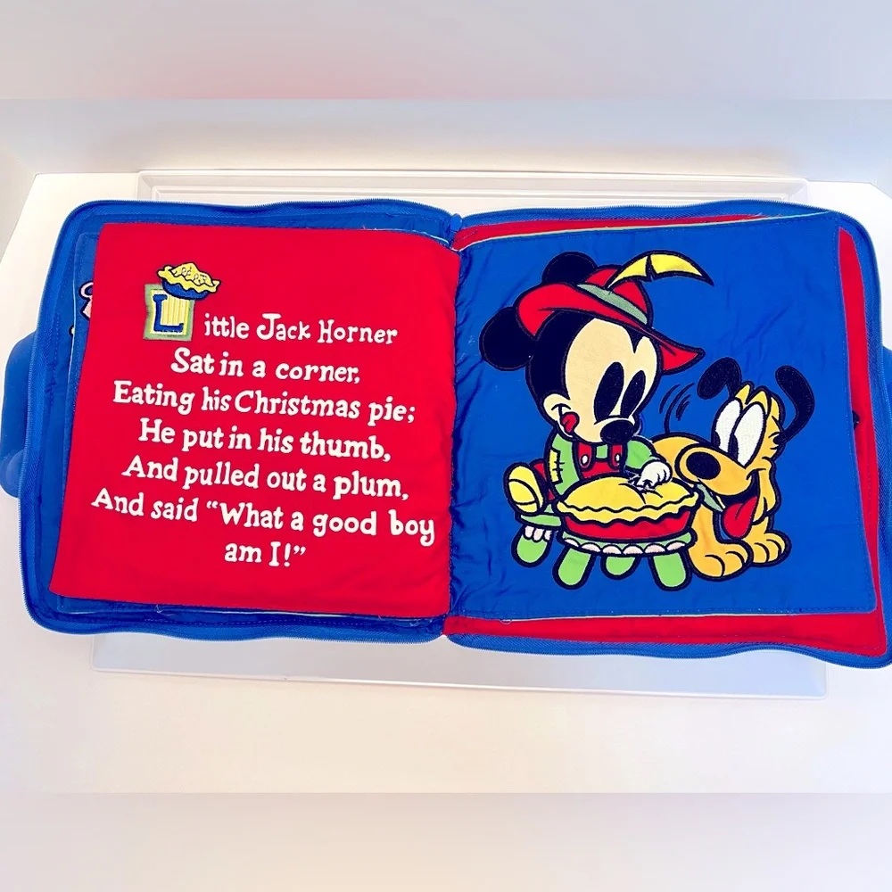 Disney Soft Fabric Zippered Book with Four Nursery Rhymes and Lift/Pull Pages.